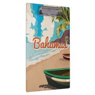 Die Bahamas Vintage-Reiseposter. Klemmbrett