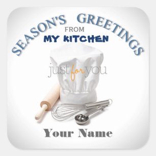 Die Baker Typ Custom Holiday Baking Stickers