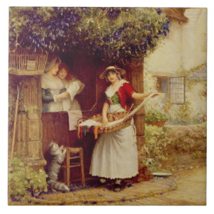 Die Ballade Seller, 1902 (Öl an Bord) Fliese