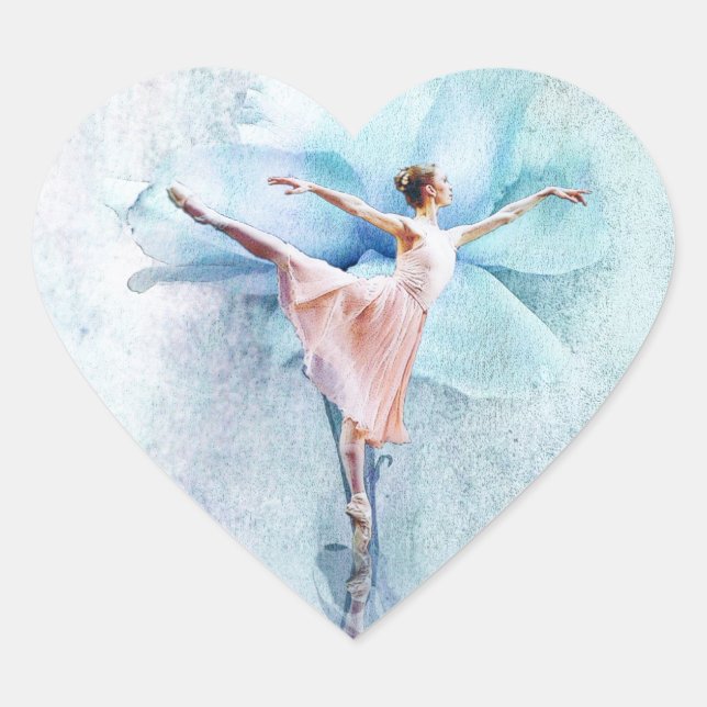 Die Ballerina Herz-Aufkleber (Vorderseite)