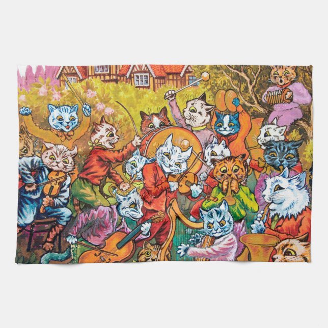 Die Band spielt Louis Wain Geschirrtuch (Horizontal)