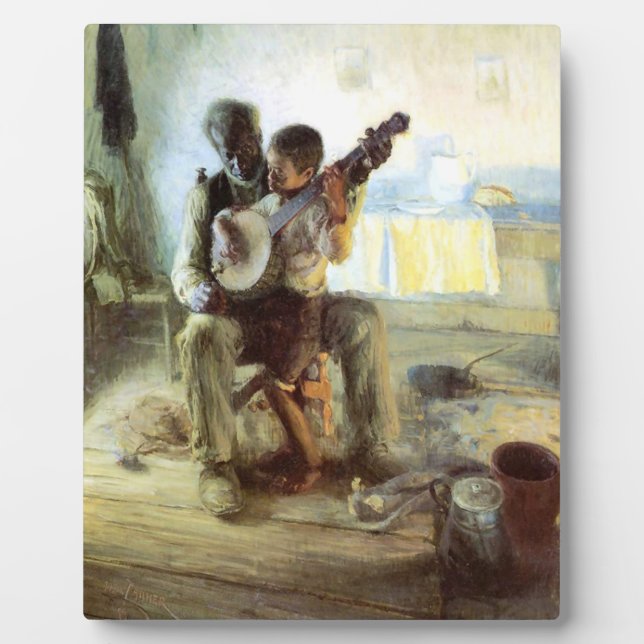 Die Banjo-Lehre von Henry Ossawa Tanner Fotoplatte (Vorderseite)