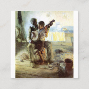 Die Banjo-Lehre von Henry Ossawa Tanner Quadratische Visitenkarte