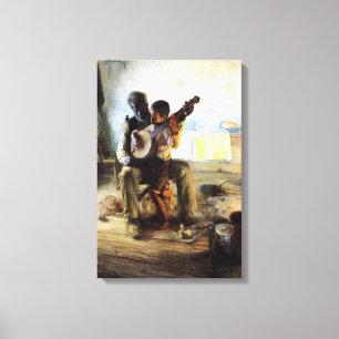Die Banjo-Lektion Leinwanddruck