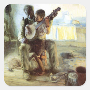 Die Banjostunde Von Henry Ossawa Tanner Quadratischer Aufkleber