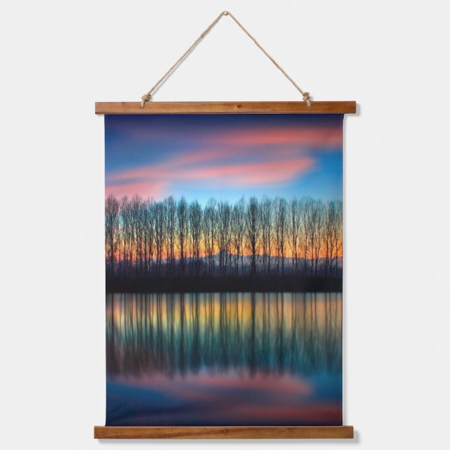 Die Bank der Po | Piemont Italien Wandteppich Mit Holzrahmen (Vorderseite)