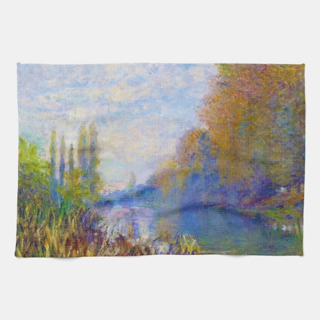 Die Banken der Seines im Herbst Claude Monet Küchentuch (Horizontal)