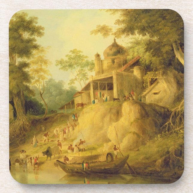 Die Banken des Ganges, c.1820-30 (Öl auf Leinwand) Untersetzer (Vorderseite)