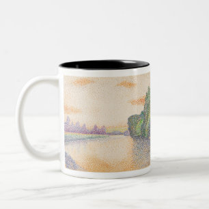 Die Banken des Marne in der Morgendämmerung Zweifarbige Tasse