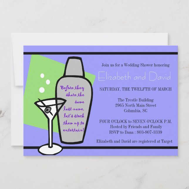 Die Bar-Dusche Einladung (Vorderseite)