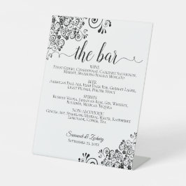 Die Bar - einfache Schwarz-Weiß-Getränke-Karte Sockelschild
