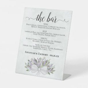 Die Bar - Eukalyptus Lavender Drinks Menü Hochzeit Sockelschild