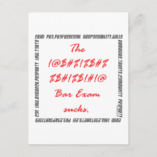 Die #%&*% Bar Exam sind zum Kotzen! Postkarte