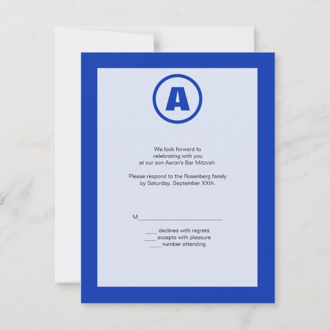 Die Bar Mitzvah Hero UAWG Replik Card RSVP Karte (Vorderseite)