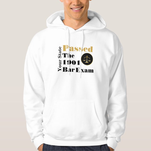 Die Bar-Prüfung bestanden (Mit Staat und Jahr anpa Hoodie (Vorderseite)