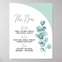 Die Bar Wedding Eukalyptus Verlasst Hochzeitsminze Poster