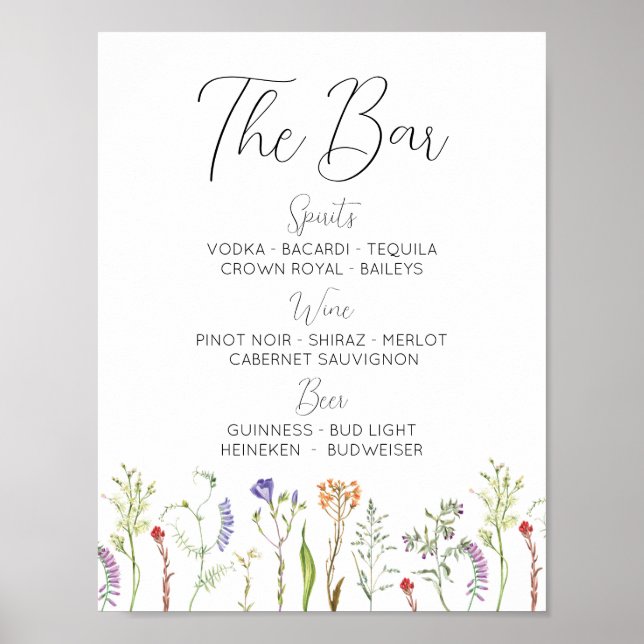 Die Bar Wedding Wildblumen Blumenditsy Poster (Vorne)