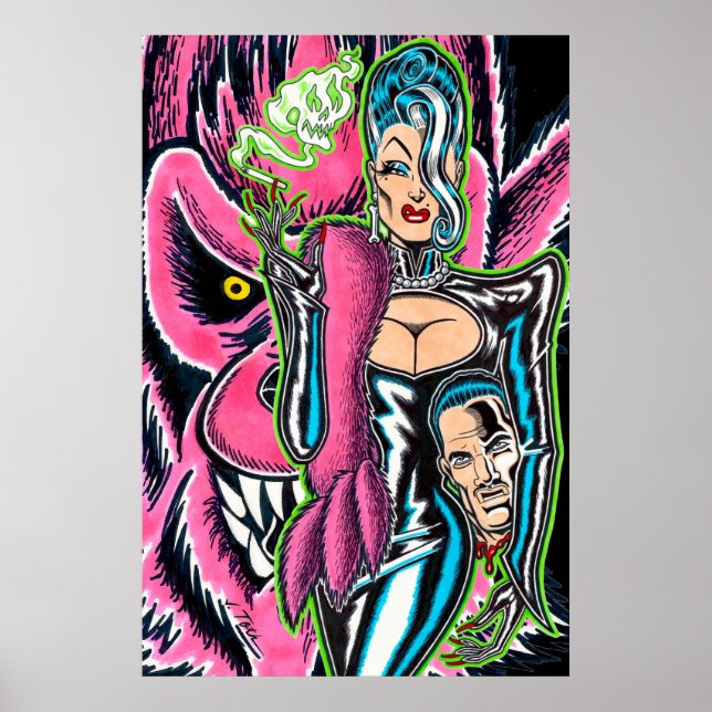 Die Baroness™ und ihr rosa Werwolf Poster (Vorne)