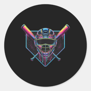 Die Baseball-Catcher-Maske, Baseball-Fan-Straße Runder Aufkleber