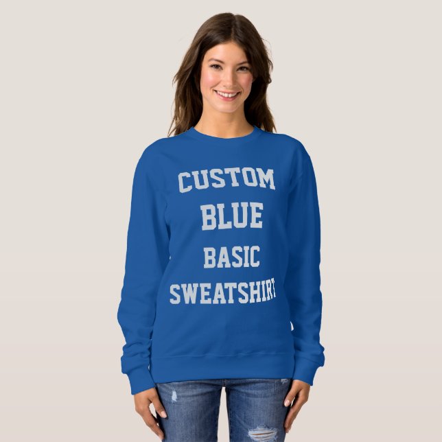 Die BASIC-BLAU-SWEATSHIRT der kundenspezifischen Sweatshirt (Vorne ganz)