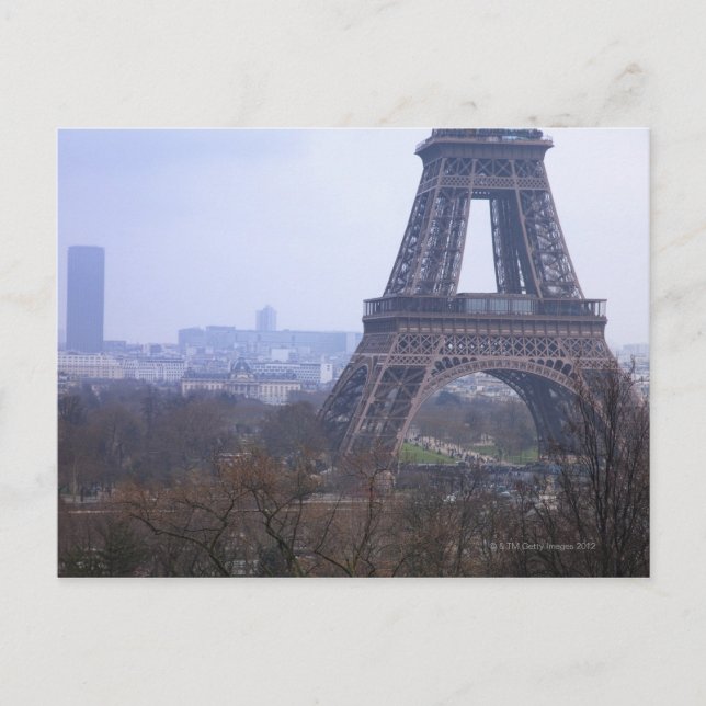die Basis des Eiffelturms und Montparnasse Postkarte (Vorderseite)