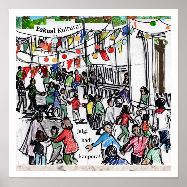 Die baskische Kultur kommt in die Welt illus Poster (Vorne)