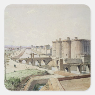 Die Bastille im Jahre 1420 Quadratischer Aufkleber