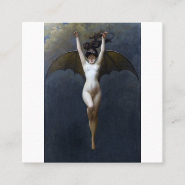 Die Bat-Frau Albert Joseph Penot Quadratische Visitenkarte (Vorderseite)