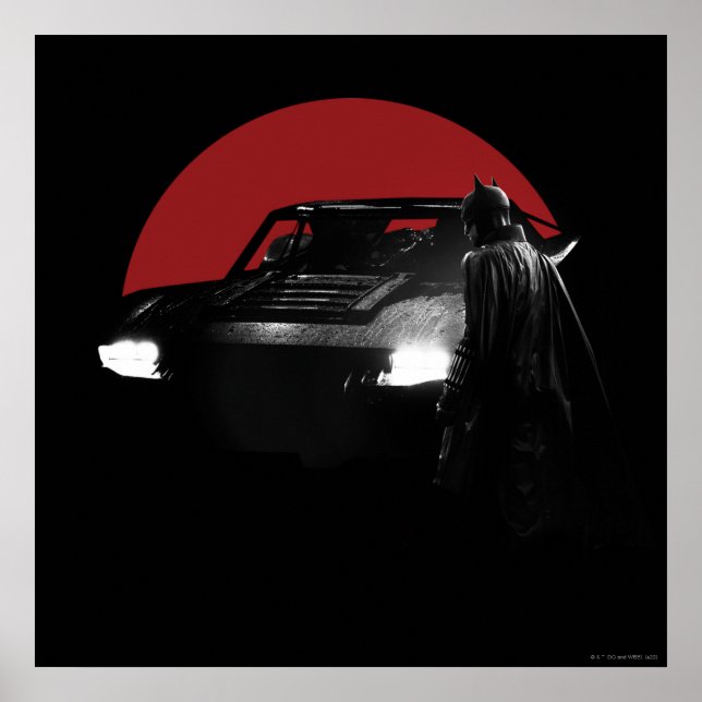 Die Batman & Batmobile Grafik Poster (Vorne)