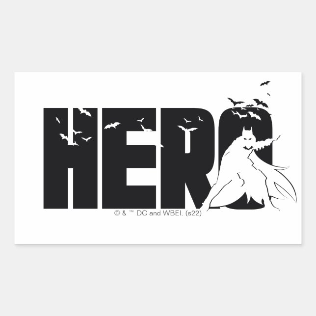 Die Batman-Grafik "Hero" Rechteckiger Aufkleber (Vorderseite)