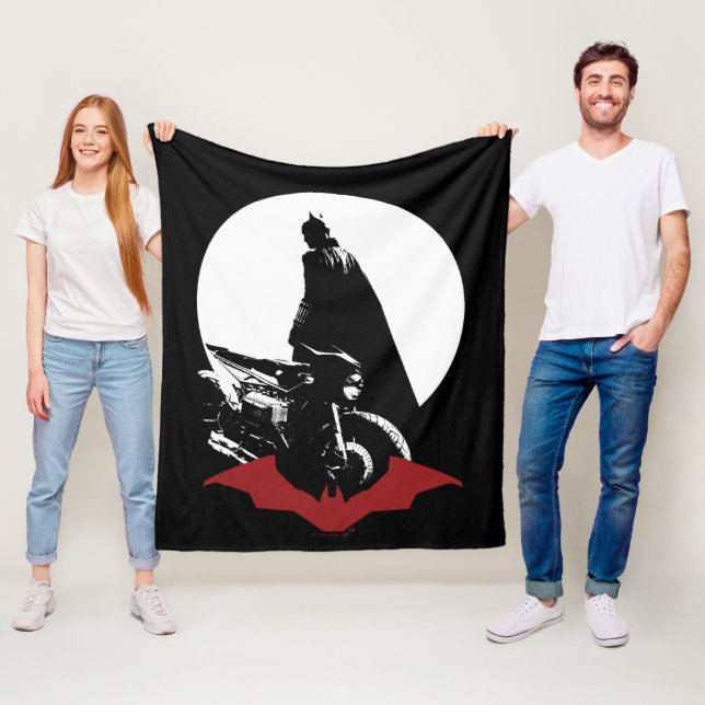 Die Batman Motorrad-Silhouette Fleecedecke (Beispiel)