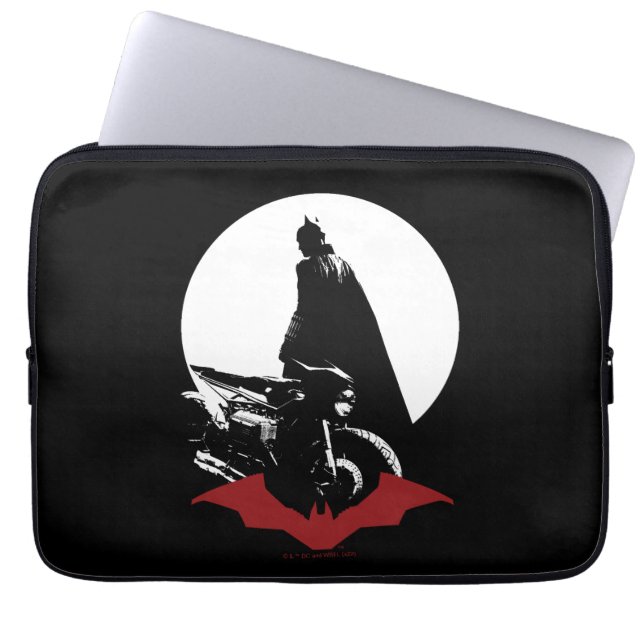 Die Batman Motorrad-Silhouette Laptopschutzhülle (Vorderseite)