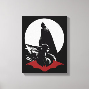 Die Batman Motorrad-Silhouette Leinwanddruck