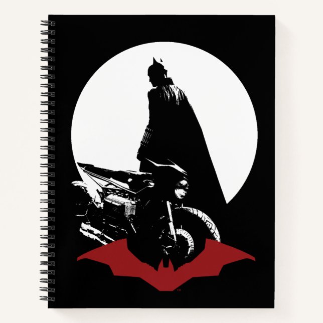 Die Batman Motorrad-Silhouette Notizbuch (Vorderseite)