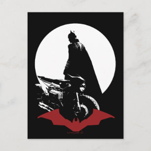 Die Batman Motorrad-Silhouette Postkarte