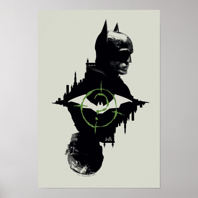 Die Batman- und die Riddler-Grafik Poster (Vorne)