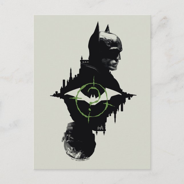 Die Batman- und die Riddler-Grafik Postkarte (Vorderseite)