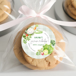 Die Bauern der kleinen Familie verkaufen ihre Baby Runder Aufkleber