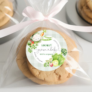 Die Bauern der kleinen Familie verkaufen ihre Baby Runder Aufkleber