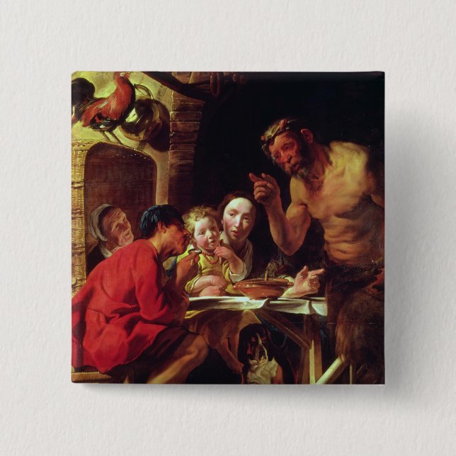 Die Bauern und der Satyr Button (Vorderseite)