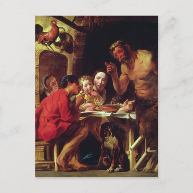 Die Bauern und der Satyr Postkarte (Vorderseite)