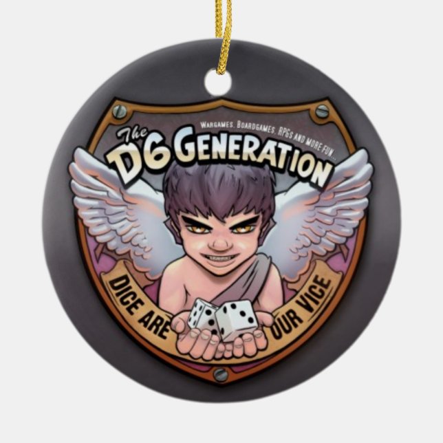 Die Baum-Verzierung der Generations-D6 Keramik Ornament (Vorne)