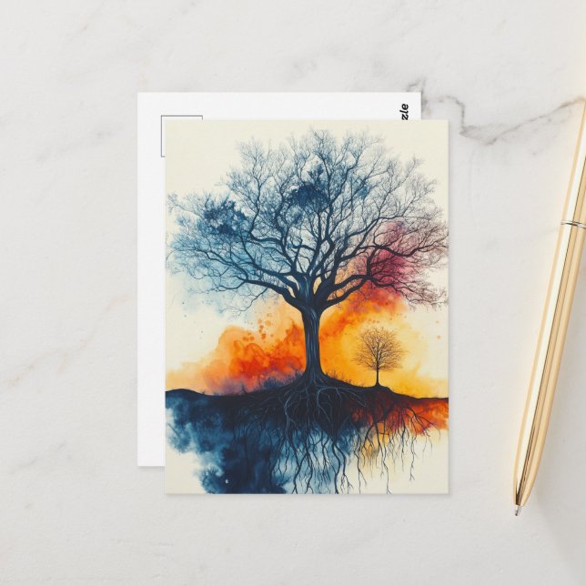 Die Bäume Postkarte (Vorderseite/Rückseite Beispiel)