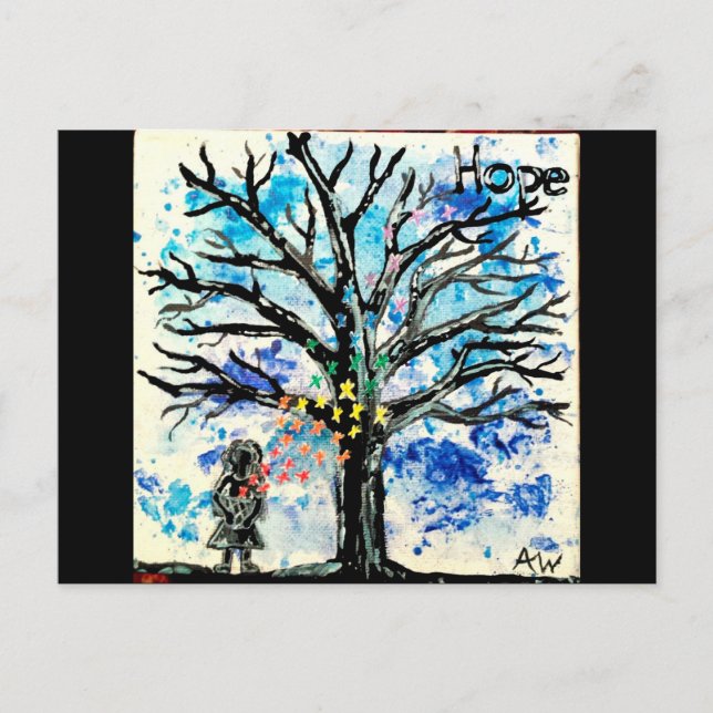 Die Baumreihe: Hoffnung Postkarte (Vorderseite)