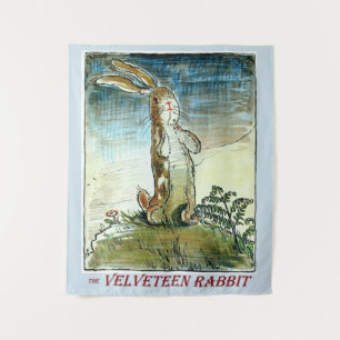 Die Baumwollsamt-Kaninchen-Tapisserie Wandteppich