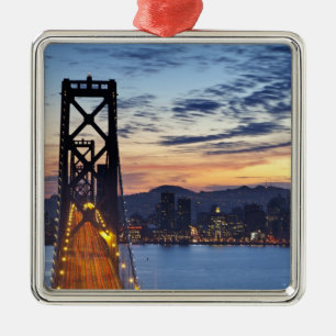 Die Bay Bridge von Treasure Island Silbernes Ornament