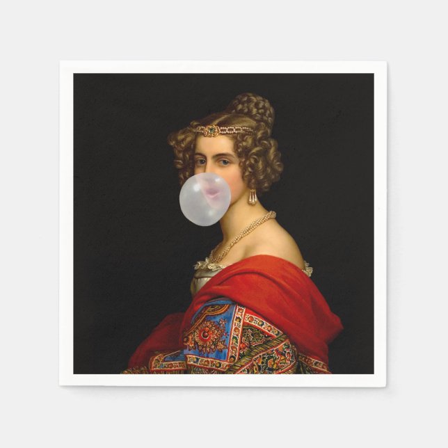 Die bayerische Schönheit und das Kaugummi Serviette (Vorderseite)