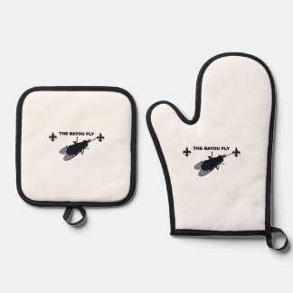 Die Bayou-Fliege Ofenhandschuh & Topflappen-Set
