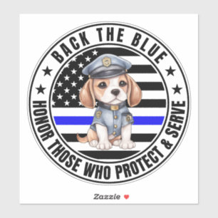 Die Beagle-Polizei unterstützt das Blaue Aufkleber