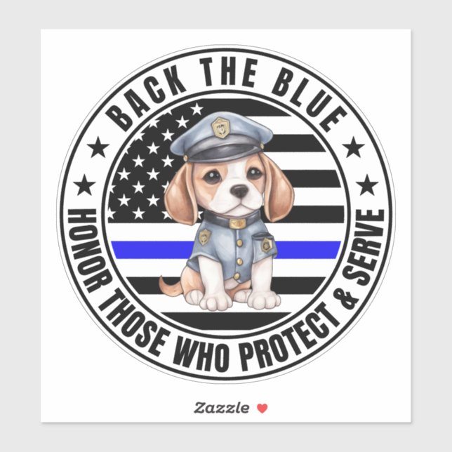 Die Beagle-Polizei unterstützt das Blaue Aufkleber (Blatt)